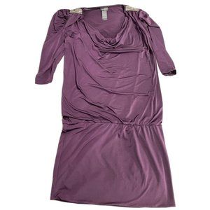 Bisou Bisou Plum Women's Stretch Mini Dress With Ruche And Studs Size 6 Dress